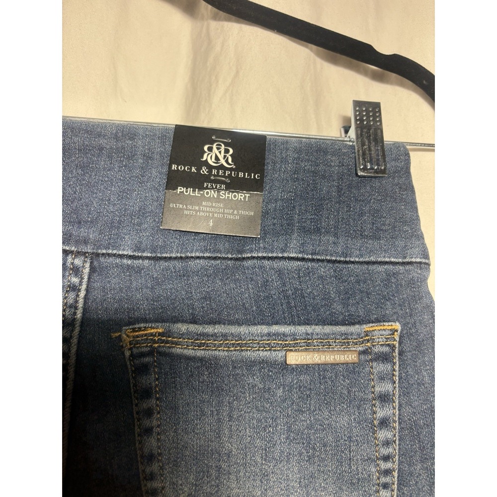 NEW Womens Rock‎ & Republic Denim RX Fever Pull-On Jean Shorts. Size 4 NWT M8 - Picture 5 of 6